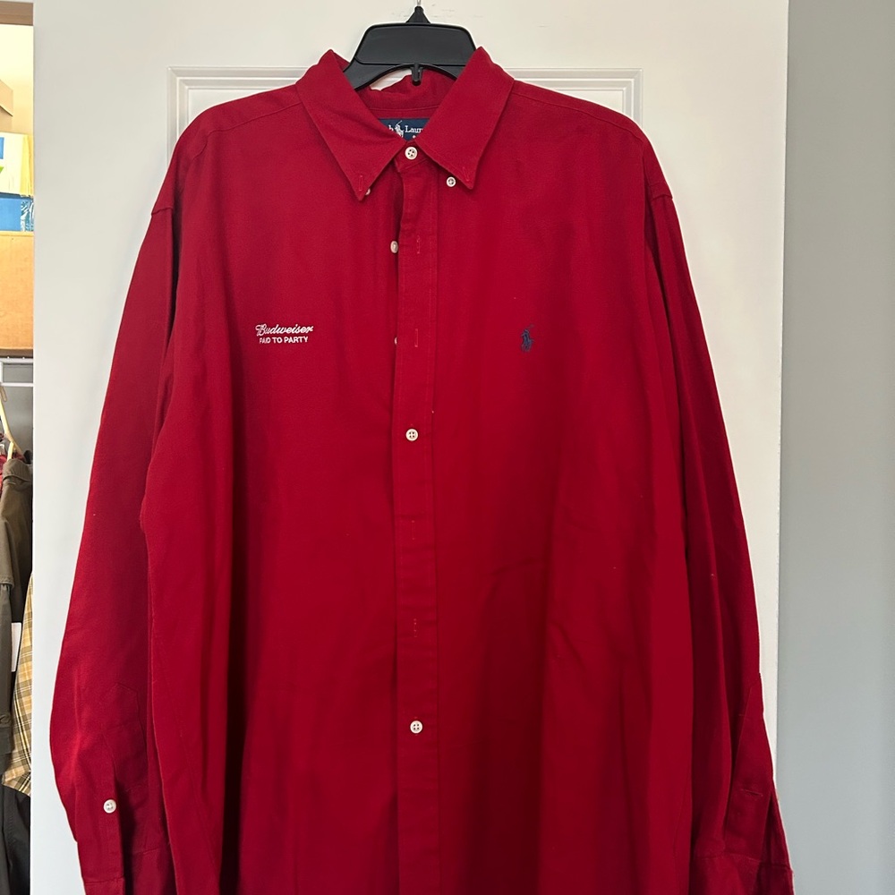 Ralph Lauren Red Casual Button Down Shirt